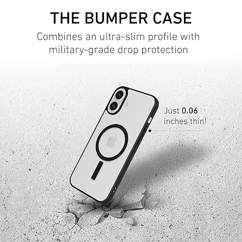 PEEL Bumper Case for iPhone 16 Plus (Black) - Military-Grade Drop Protection, Embedded Magnet Compatible with MagSafe, Thin Minimalist Design, Branding Free - Showcases Your Device iPhone 16 Plus Black