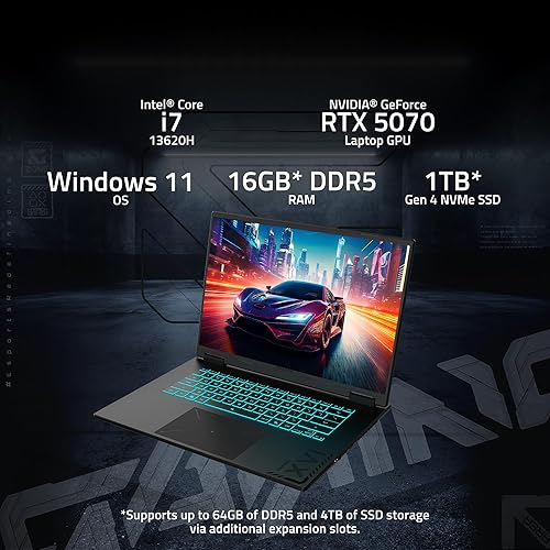 GIGABYTE - Gaming A16 Gaming Laptop - 165Hz 1920x1200 WUXGA - NVIDIA GeForce RTX 5070 - Intel i7-13620H - 1TB SSD with 16GB DDR5 RAM - Windows 11 Home AD Gaming A16 CWHI3US894SH