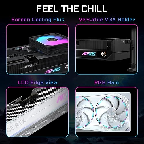 GIGABYTE AORUS GeForce RTX 5080 Master ICE 16G Graphics Card, WINDFORCE Cooling System, 16GB 256-bit GDDR7, GV-N5080AORUSM ICE-16GD Video Card