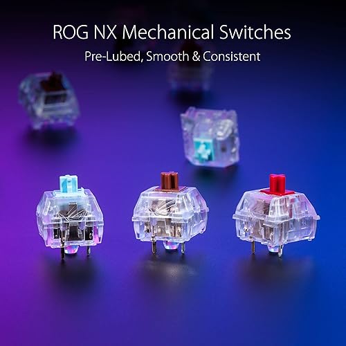 ASUS ROG Falchion Ace 65% RGB Compact Gaming Mechanical Keyboard, Lubed ROG NX Brown Switches & Switch Stabilizers, Sound-Dampening Foam, PBT Keycaps, Wired with KVM, Three Angles, Cover Case-Black