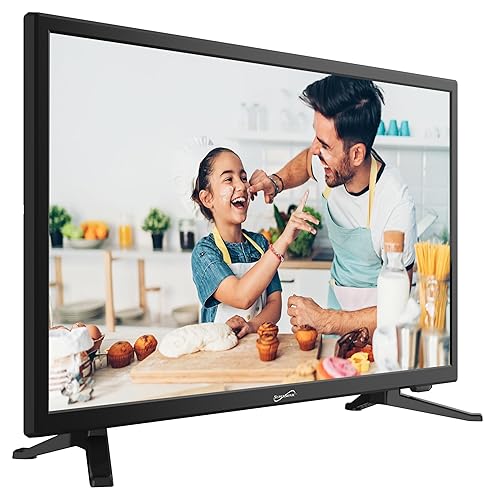 Supersonic 1080p LED Widescreen HDTV with HDMI Input, AC/DC Compatible for RVs and Built-in DVD Player, 24-Inch, Black, SC-2412