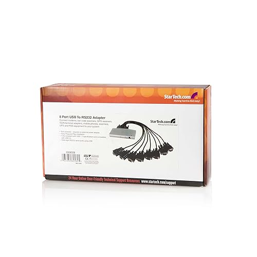 StarTech.com USB to Serial Adapter Hub - 8 Port - DB9 (9-pin) - USB Serial - FTDI USB to RS232 Adapter - USB Serial (ICUSB2328)