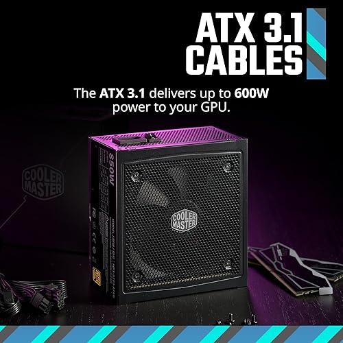 Cooler Master MWE Gold 850 V3 Full Modular PSU, 850W, 80+ Gold, ATX 3.1 | 90° | PCIe 5.1, Designed Ready Nvidia RTX 5080 | AMD RX 9070 XT, Zero-RPM Mode, Hexagonal Fan Cover, 10-Year ATX Compact MWE Gold 850 V3