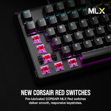 CORSAIR K70 CORE RGB Mechanical Gaming Keyboard - CORSAIR Red Linear Keyswitches - Sound Dampening - Media Control Dial - iCUE Compatible - QWERTY NA Layout - Black