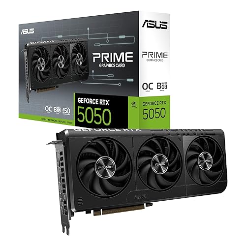 The SFF-Ready ASUS Prime GeForce RTX™ 5050 8GB GDDR6 OC Edition Graphics Card (PCIe® 5.0, 8GB GDDR6, HDMI®/DP 2.1, 2.5-Slot, Axial-tech Fans, Dual BIOS)