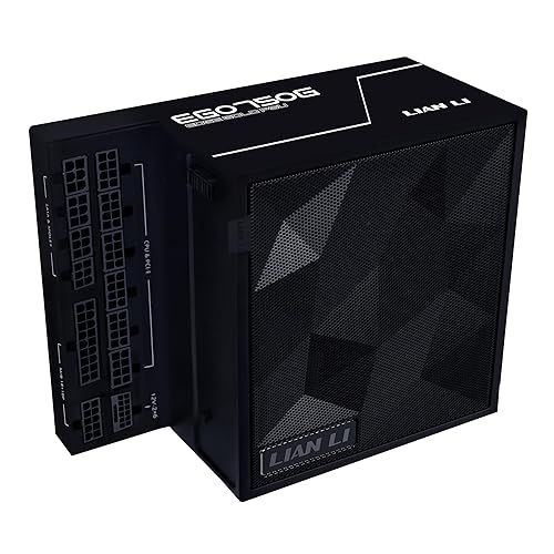 Lian Li Edge Series - 750W Full Modular Power Supply - Gold - ATX 3.1 - PCIE 5.1 Support - 12V-2x6 Connector - L-Shape Design for Dual Chamer Case - Without USB/Fan Hub - Black (EG0750G.B) 750W Gold ATX Black