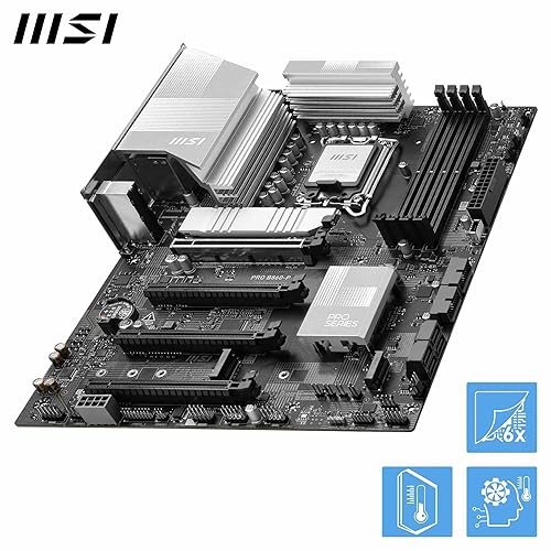 MSI PRO B860-P Motherboard, ATX - Supports Intel Core Ultra Processors (Series 2), LGA 1851-12 DRPS, DDR5 Memory Boost (8600+ MT/s OC), PCIe 5.0 x16 & 4.0 x16, M.2 Gen5, 5G LAN