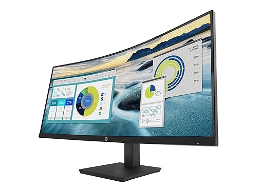HP P34HC G4 34 WQHD Curved Screen Edge LED LCD Monitor - Vertical Alignment - 3440 x 1440-250 Nit - 100 Hz RR - HDMI - Display Port - Black (Renewed)