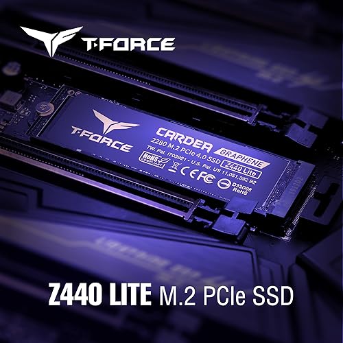 TEAMGROUP T-Force Z440 Lite 1TB TLC NAND NVMe Phison PS5021-E21T PCIe 4.0 Gen4x4 M.2 2280 Gaming SSD with Graphene Heat Spreader Works with PS5 Read/Write 5000/4200 MB/s TM8FFT001T0C129 1TB Z440 Lite