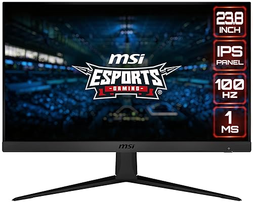 MSI 24” FHD (1920 x 1080) Non-Glare with Super Narrow Bezel 75Hz 1ms 16:9 HDMI/DP AMD Radeon FreeSync IPS Gaming Monitor (OPTIX G2412V),Black G2412V (Newer Model)