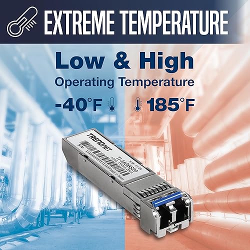 TRENDnet TI-MGBS20, 1000Base-LX Industrial SFP Single- Mode LC Module (20km), Lifetime Protection (20km)