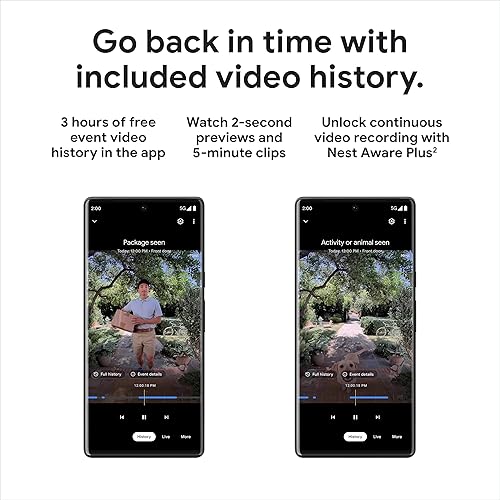 Google Nest Doorbell (Wired, 2nd Gen) - Wired Video Doorbell Camera - Doorbell Security Camera - Snow Nest Doorbell - Wired Snow