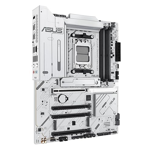 ASUS X870 MAX GAMING WIFI7 W AMD AM5 ATX Motherboard, 8-layer White PCB, 12+2+1 80A DrMOS, DDR5, PCIe 5.0 x16 Q-Release, 3x M.2, Wi-Fi 7 Q-Antenna, USB4® Type-C®, 2.5Gb LAN, BIOS FlashBack™, Aura Sync