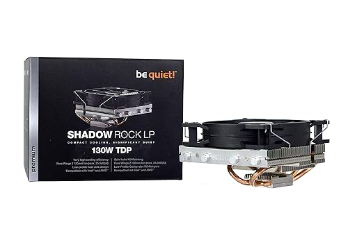 be quiet! Shadow Rock LP 130W TDP Low Profile CPU Cooler | Intel Compatible 1700 1200 1150 1151 1155 2011 Square ILM | AMD-AM4 | Silver | BK002