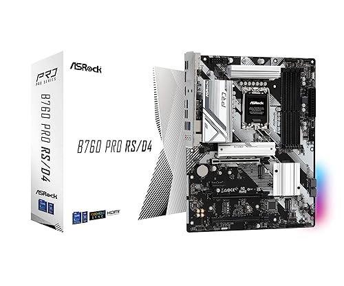 ASRock B760 Pro RS/D4 Motherboard, Compatible with Intel 12th and 13th Generation CPU (LGA1700), B760 Chipset, DDR4 ATX Motherboard