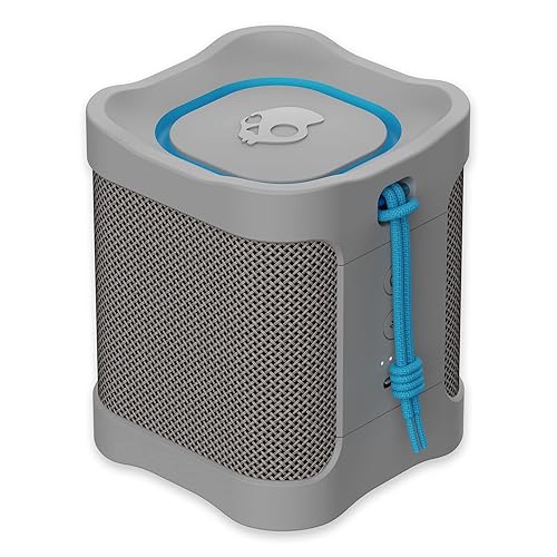 Skullcandy Terrain Mini Wireless Bluetooth Speaker - IPX7 Waterproof Portable Speaker with Dual Custom Passive Radiators, 14 Hour Battery, Nylon Wrist Wrap, & True Wireless Stereo Grey Terrain Mini