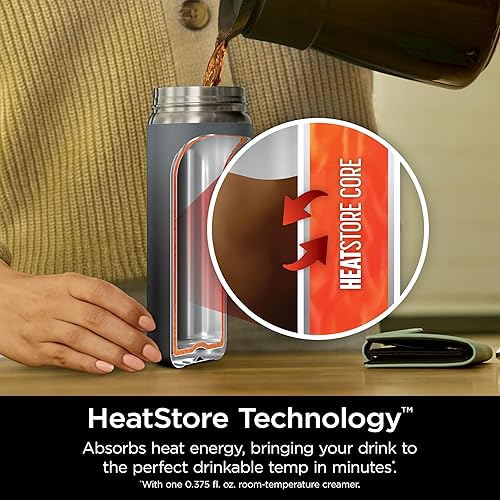 Ninja Sip Perfect 16oz Travel Mug, Brings Hot Drinks to Sippable Temperature in Minutes, Stainless Steel, Leak Proof, Dishwasher Safe, Metal Insulated Tumbler, Onyx Black, DW1603CBK Onyx Black 16 Ounces