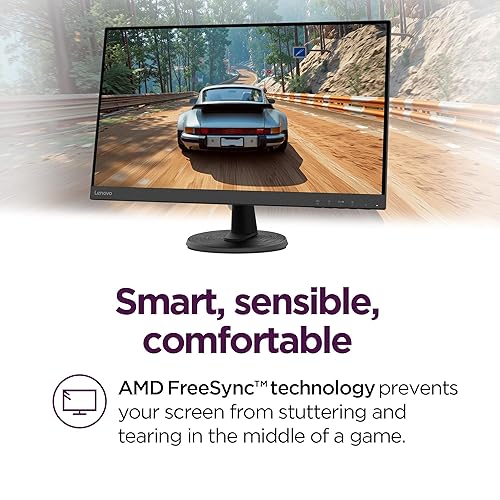 Lenovo D27-40 Monitor - All-in-One Monitor - 27 FHD Display - 75Hz Refresh Rate - Natural Low Blue Light - AMD FreeSync™ - 0.4ms MPRT - Raven Black - Tilt Stand 24 FHD 75Hz