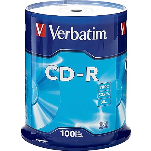 Verbatim CD-R 52x 700 MB/80 Minute Disc 100-Pack Spindle