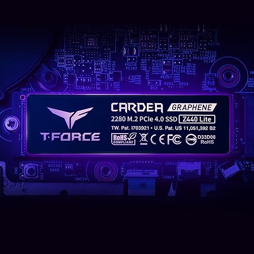 TEAMGROUP T-Force Z440 Lite 1TB TLC NAND NVMe Phison PS5021-E21T PCIe 4.0 Gen4x4 M.2 2280 Gaming SSD with Graphene Heat Spreader Works with PS5 Read/Write 5000/4200 MB/s TM8FFT001T0C129 1TB Z440 Lite