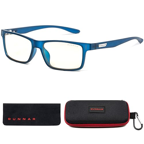 GUNNAR Youth Gaming and Computer Eyewear/Cruz, Navy Frame, Clear Tint - Patented Lens, Reduce Digital Eye Strain, Block 35% of Harmful Blue Light