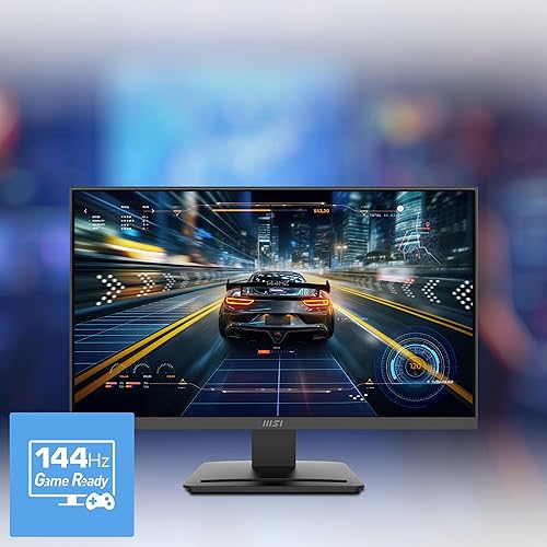 MSI PRO MP243L E14 24-inch IPS 1920 x 1080 (FHD) Gaming Office Monitor, 144Hz, Adaptive-Synch, HDR Ready, HDMI, VGA Port,VESA Mountable, Tilt, 4-Side Slim Bezel,1ms, Black