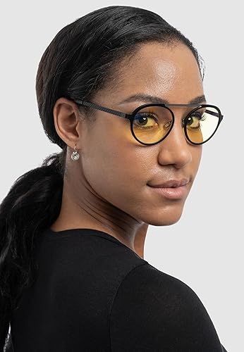 GUNNAR - Premium Blue Light Blocking Glasses - Strata Collection - Gaming and Computer Glasses Pacifica Amber Tint