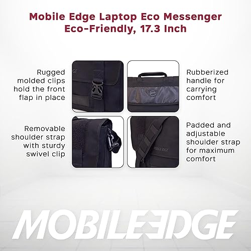 Mobile Edge MECME1 Eco-Friendly Canvas Messenger Bag (Black)