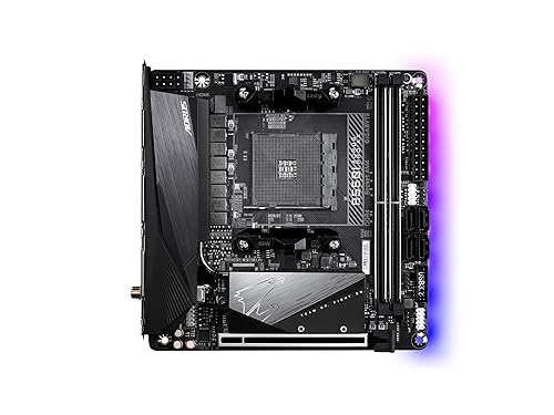 GIGABYTE B550I AORUS PRO AX (AM4 AMD/B550/Mini-Itx/Dual M.2/SATA 6Gb/s/USB 3.2 Gen 1/WiFi 6/2.5 GbE LAN/PCIe4.0/Realtek ALC1220-Vb/DisplayPort 1.4/2xHDMI 2.0B/RGB Fusion 2.0/DDR4/Gaming Motherboard)