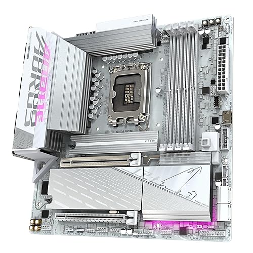 GIGABYTE B860M AORUS Elite WIFI6E ICE Intel Core Ultra (Series 2) LGA 1851 Motherboard, mATX, DDR5, 3X M.2, PCIe 5.0, USB-C, WIFI6E, 2.5GbE LAN, EZ-Latch