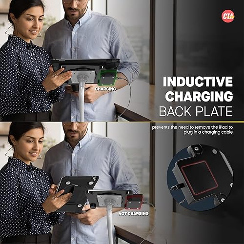 iPad Wireless Charging Case - CTA Wireless Magnetic Charging Case and Base with Splash-Proof, Impact-Resistant Thick Silicone Cover for iPad 10th Generation 10.9” (PAD-ICCB109)