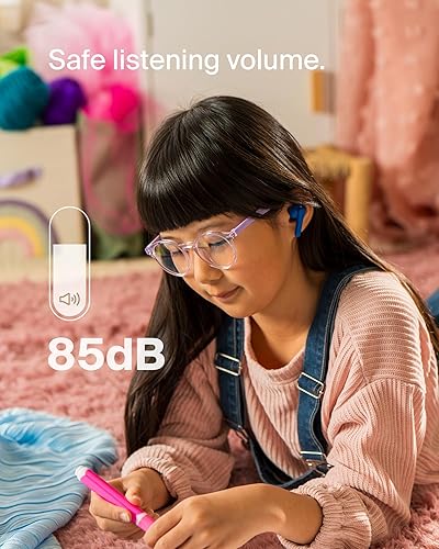 Belkin SoundForm Nano 2 Bluetooth Earbuds for Kids with Built-in Microphone, 28H Battery Life, Safe 85dB Volume, IPX5 Water Resistance - Kids Bluetooth Earbuds for iPhone, iPad, Galaxy, & More - Blue Blue One Size