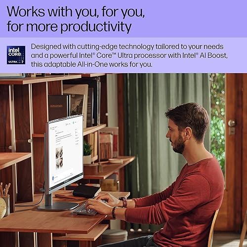 HP OmniStudio X 27 FHD Touch Screen All-in-One Desktop Intel Core U7-155H 16GB RAM 1TB SSD Meteor Silver (Renewed)