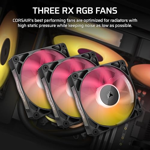Corsair iCUE Link Titan 360 RX RGB Liquid CPU Cooler – 360mm AIO – 3X RX120 RGB Fans Included – Fits Intel LGA 1851/1700, AMD AM5/AM4 – iCUE Link System Hub Included – Black Black 360mm AIO