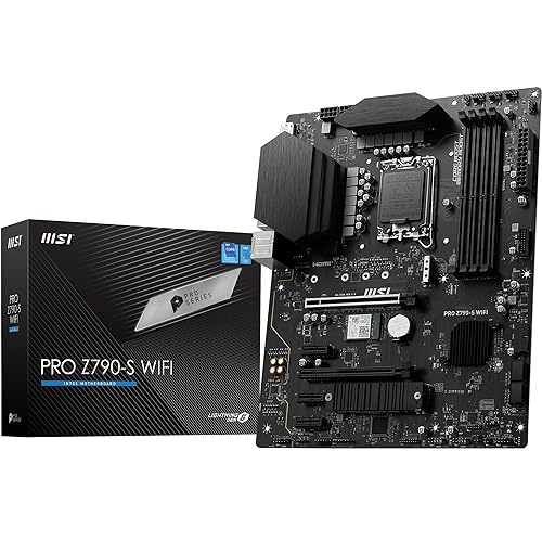 MSI PRO Z790-S WiFi ProSeries Motherboard (Supports 12th/13th Gen Intel Processors, LGA 1700, DDR5, PCIe 5.0, M.2, 2.5Gbps LAN, USB 3.2 Gen2, Wi-Fi 6E, ATX)
