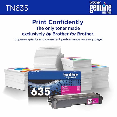 Brother Genuine TN635M Standard Yield Magenta Toner Cartridge, 1 Pack