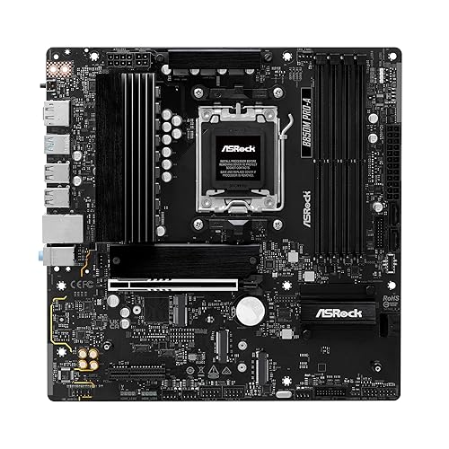 ASRock AMD B850M Pro A Socket AM5 Ryzen DDR5 8000 MHz 256GB Micro ATX Motherboard M.2 SATA3 6.0 Gb/s PCIe 5.0 B850
