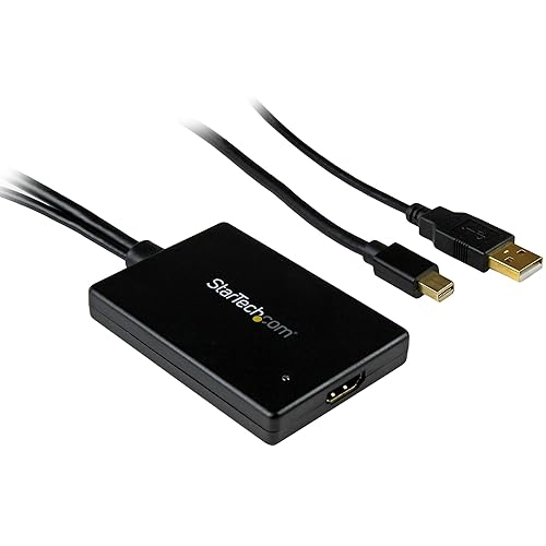 StarTech.com Mini DisplayPort to HDMI Adapter with USB Audio - Mini DP to HDMI (MDP2HDMIUSBA) Black HDMI with audio Single