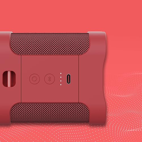 Skullcandy Terrain Mini Wireless Bluetooth Speaker - IPX7 Waterproof Portable Speaker with Dual Custom Passive Radiators, 14 Hour Battery, Nylon Wrist Wrap, & True Wireless Stereo Red