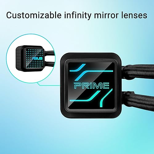 ASUS Prime LC 360 ARGB All-in-one AIO CPU Liquid Cooler AMD: AM5 & AM4 Intel: LGA 1851, 1700, 1200, 115x Specially Designed CPU Contact Area, finned Channels, Infinity Mirror, pre-Installed ARGB Fans