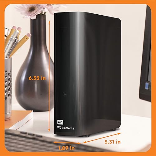 WD 18TB Elements Desktop External Hard Drive, USB 3.0 External Hard Drive for Plug-and-Play Storage - WDBWLG0180HBK-NESN 18TB Desktop