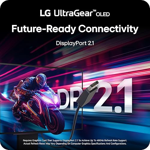 LG Ultragear™ 27 OLED 480Hz Gaming Monitor, QHD (2560x1440) OLED Display / 480Hz Refresh Rate / 0.03ms (GtG) Response time/NVIDIA® G-SYNC® Compatible/AMD FreeSync™ Premium Pro