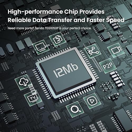 Tenda TEG1050F, 48 Port Gigabit Switch, Unmanaged Ethernet Switch with 48 Gigabit Ports & 2 SFP Slots, Plug & Play, Desktop/ Rack-Mount, Fanless & Metal Design, Limited Lifetime Protection