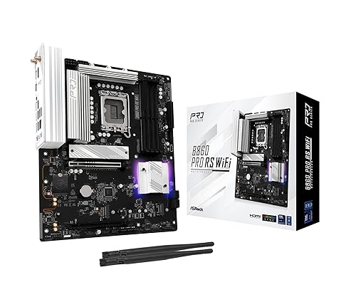 ASRock B860 Pro RS WiFi 6E Intel Core Ultra DDR5 8666 MHz 256GB M.2 LGA1851 ATX Motherboard BIOS Flashback SATA3 6.0 Gb/s PCIe 5.0