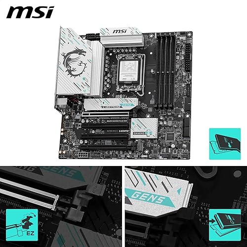 MSI B860M Gaming Plus WiFi Motherboard, mATX - Supports Intel Core Ultra Processors (Series 2), LGA 1851 - DDR5 Memory Boost 8800+ MT/s (OC), PCIe 5.0 x16, M.2 Gen5, Intel Killer 5G LAN, Wi-Fi 7