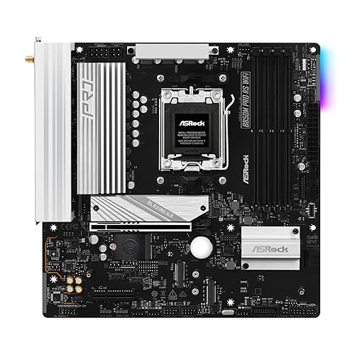 ASRock AMD B850M Pro RS WiFi 6E Socket AM5 Ryzen DDR5 B850 8000 MHz 256GB Micro ATX Motherboard M.2 SATA3 6.0 Gb/s PCIe 5.0