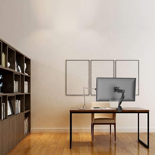 SIIG Aluminum Mechanical Single Monitor Arm Mount - Height Adjustable Desk Mount for 17in to 32in Screens - 17.6lbs Max VESA 75x75mm 100x100mm