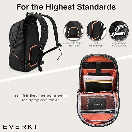 Everki Glide Compact Laptop Backpack up to 17.3 inch Black