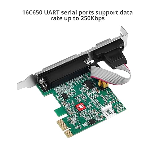 SIIG Single Serial Port/RS-232 and Single Parallel Port PCIe Card Compatible with 16C550 UART (JJ-E20311-S1)