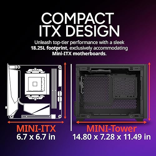Cooler Master NR200 SFF Small Form Factor Mini-ITX Case with Vented Panel, Triple-Slot GPU, Tool-Free and 360 Degree Accessibility, Without PCI Riser NR200 Black Without PCI Riser